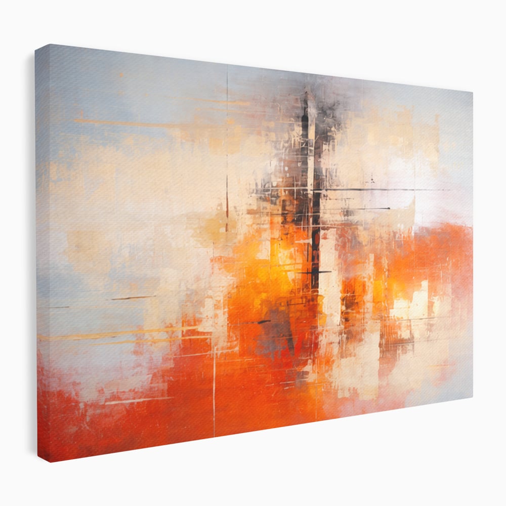 Tablou canvas cu tablou abstract cu structuri geometrice, fara rama, pe sasiu de lemn